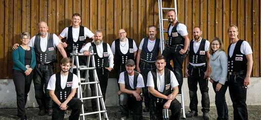 Kollegen der Dachdeckerei Theiding